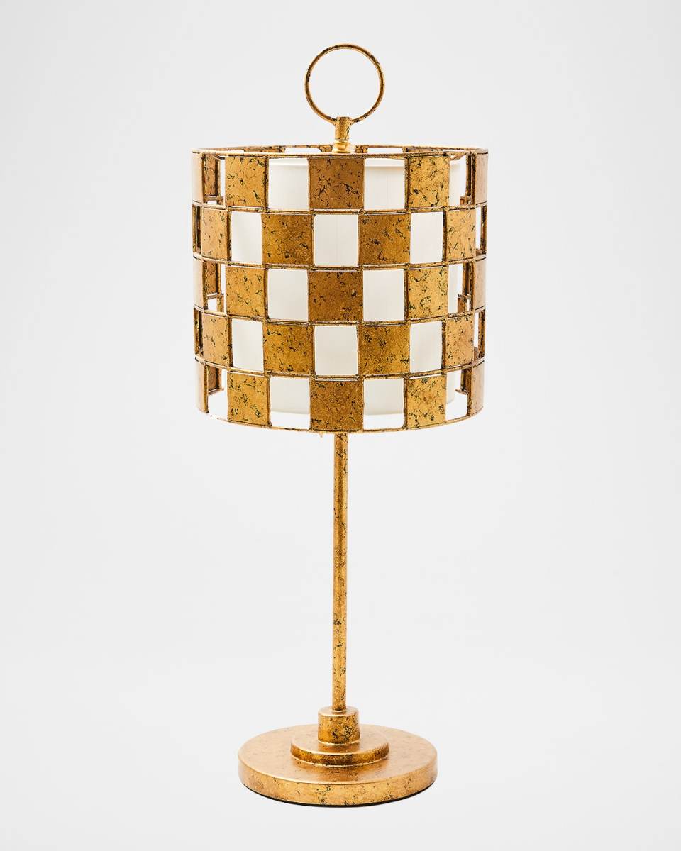 Golden Check Table Lamp